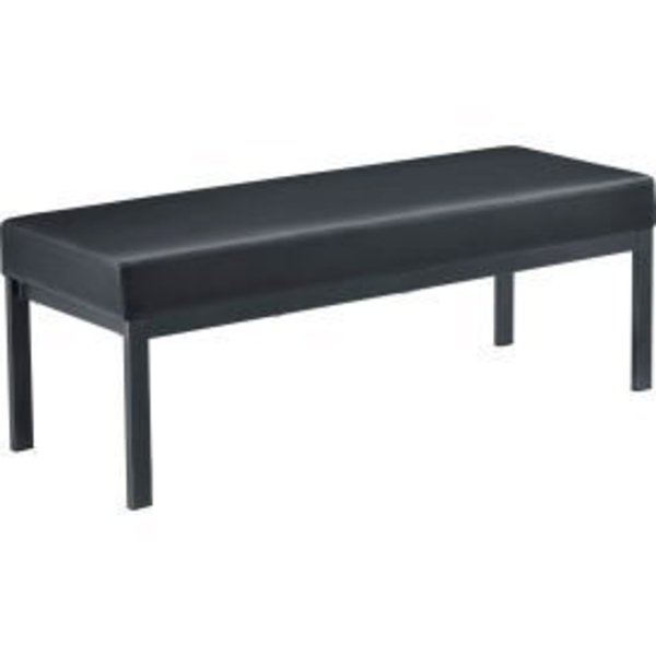 Global Equipment Interion    Synthetic Leather Reception Bench - Black SF0345